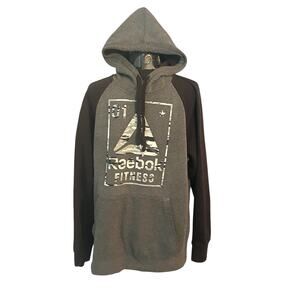 Reebok Hoodie Mens Medium‎ Gray Sweatshirt With Pocket Long Sleeve